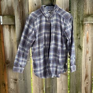 Distressed oversized flannel